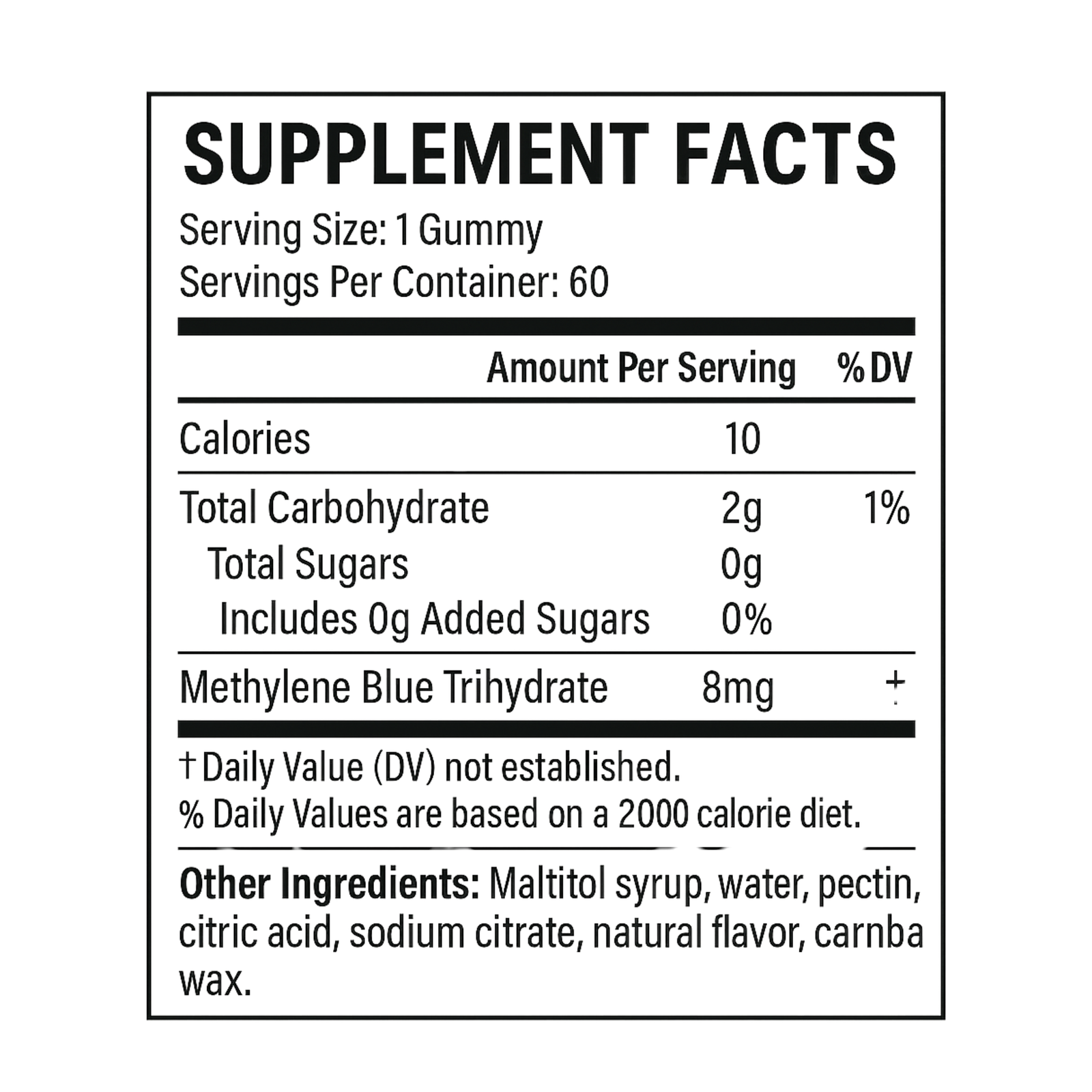 Nutritional Information Chart